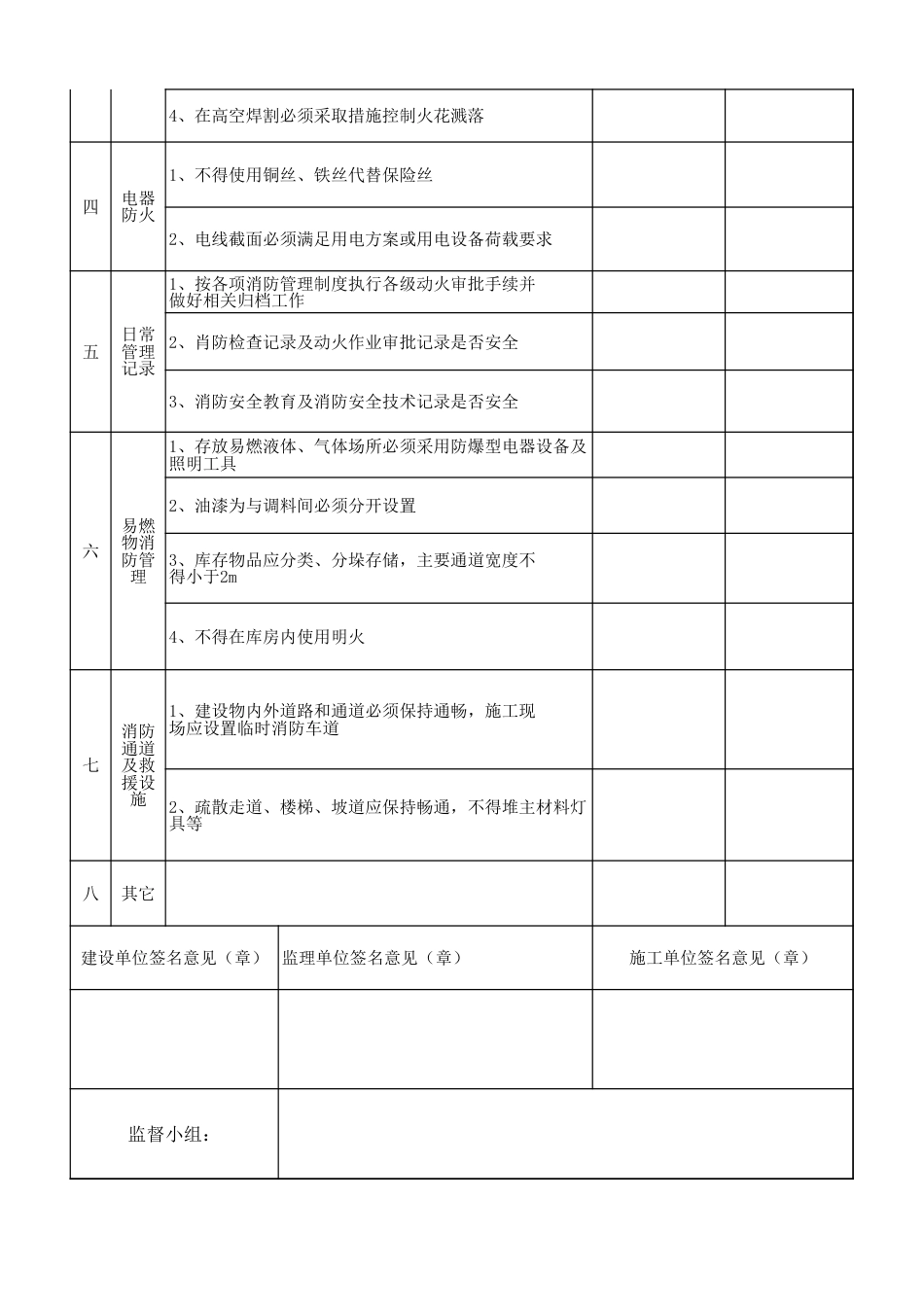 建筑工地消防安全检查表_第2页