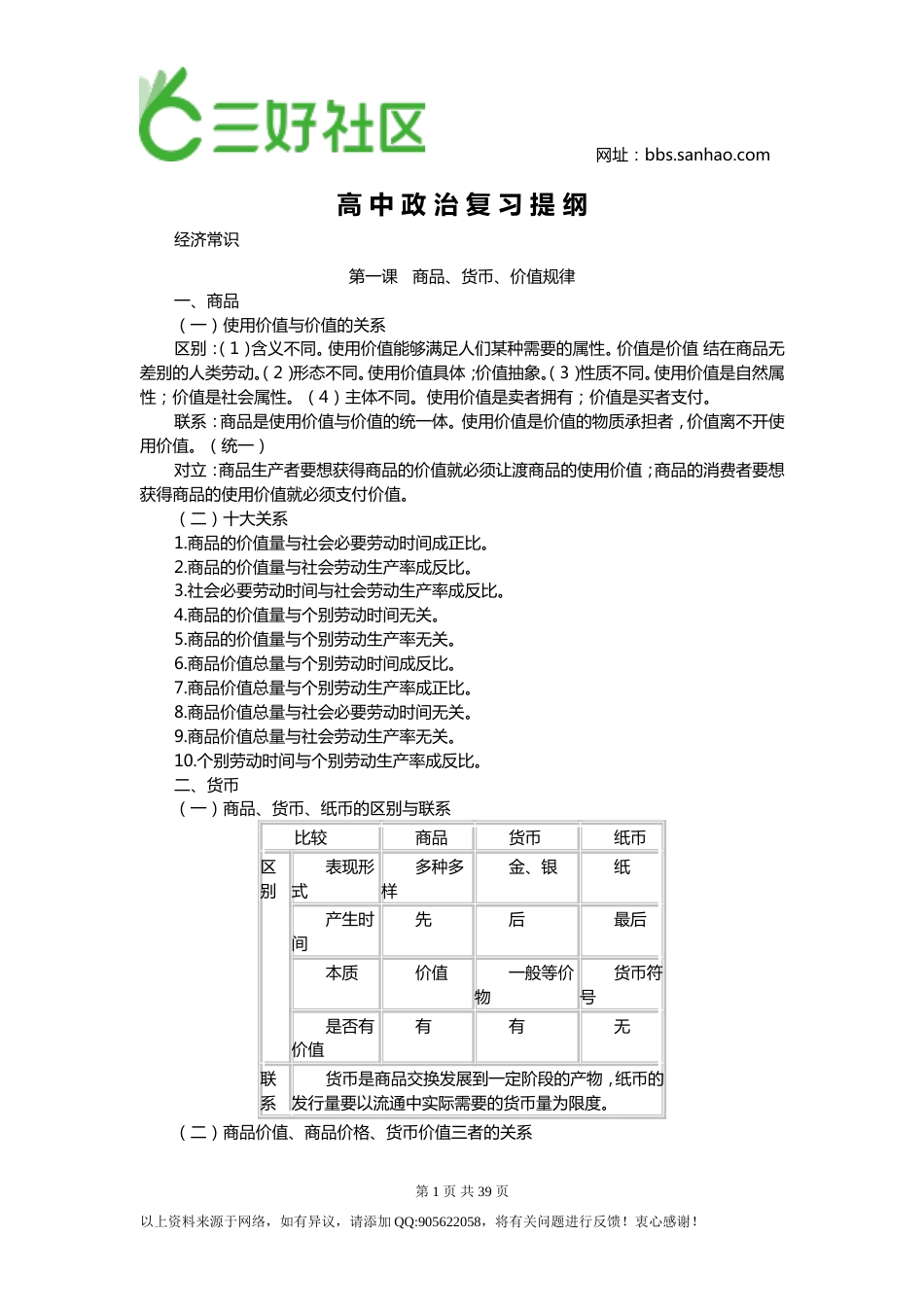 高考政治复习资料_第1页