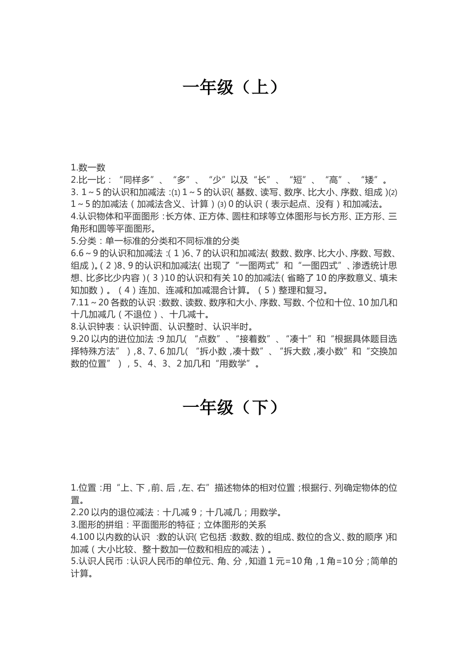 小学数学1-6年级上下册知识点汇总_第1页
