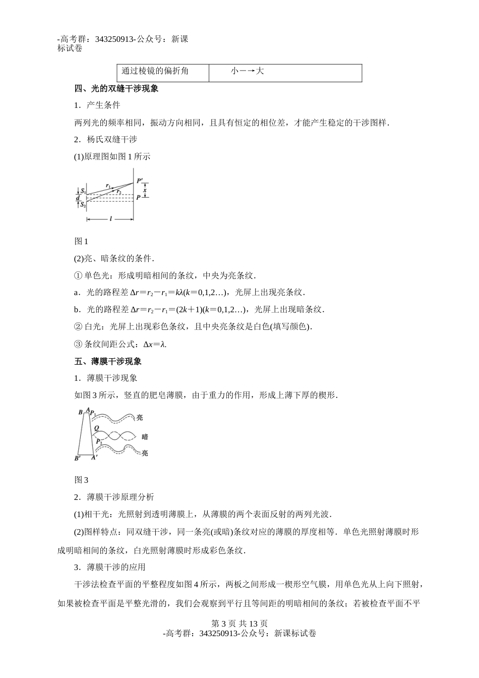 重难点13  几何光学和物理光学（教师版含解析）-物理热点重点难点-高考群：343250913-公众号：新课标试卷_第3页