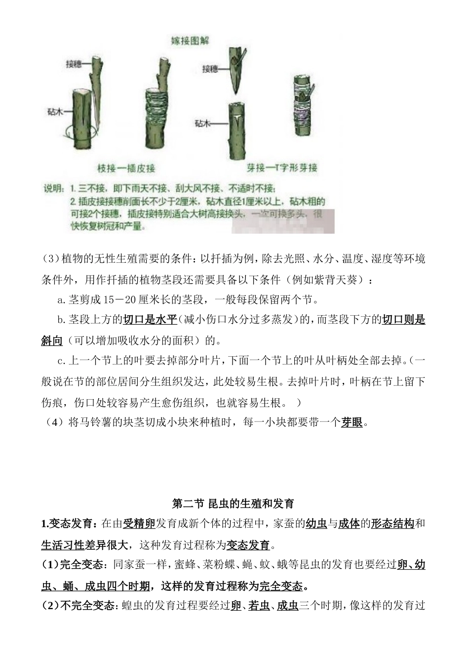 最新人教版八年级生物下册知识点归纳汇总1 (1)_第2页