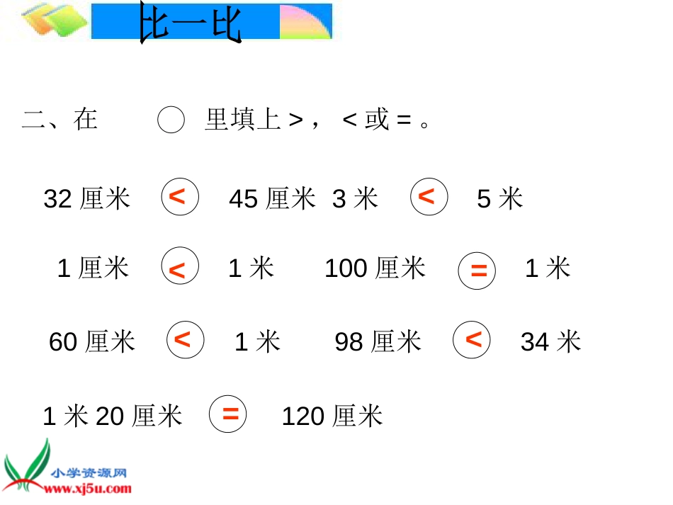 人教小学数学二上《1 长度单位》PPT课件 (4)_第3页