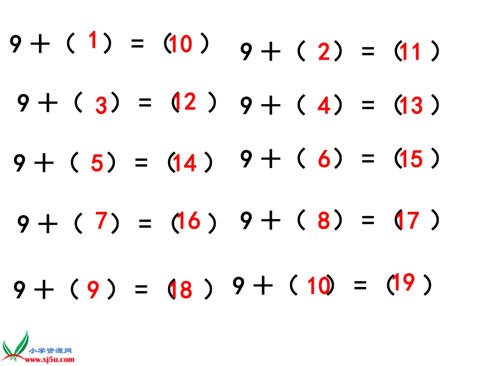 人教小学数学一下《2.1 十几减9 》PPT课件 (4)_第1页