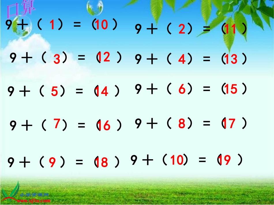 人教小学数学一下《2.1 十几减9 》PPT课件 (7)_第3页