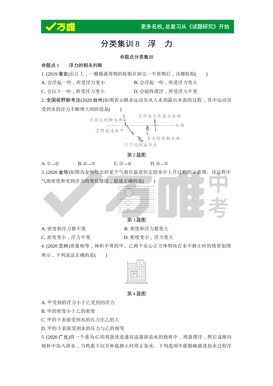 分类集训8浮力_第1页