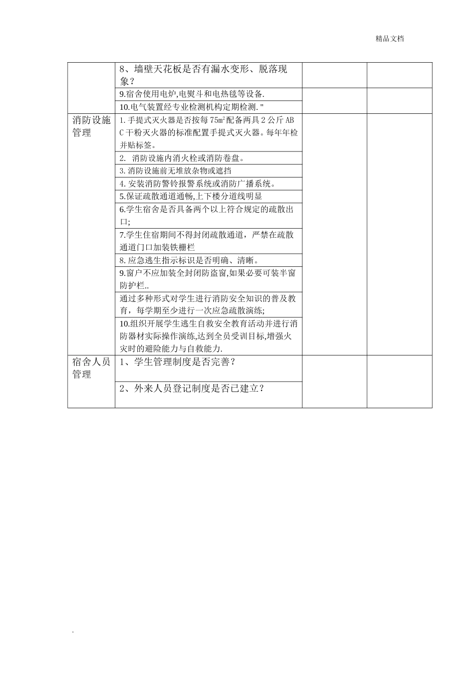 宿舍安全检查表_第3页