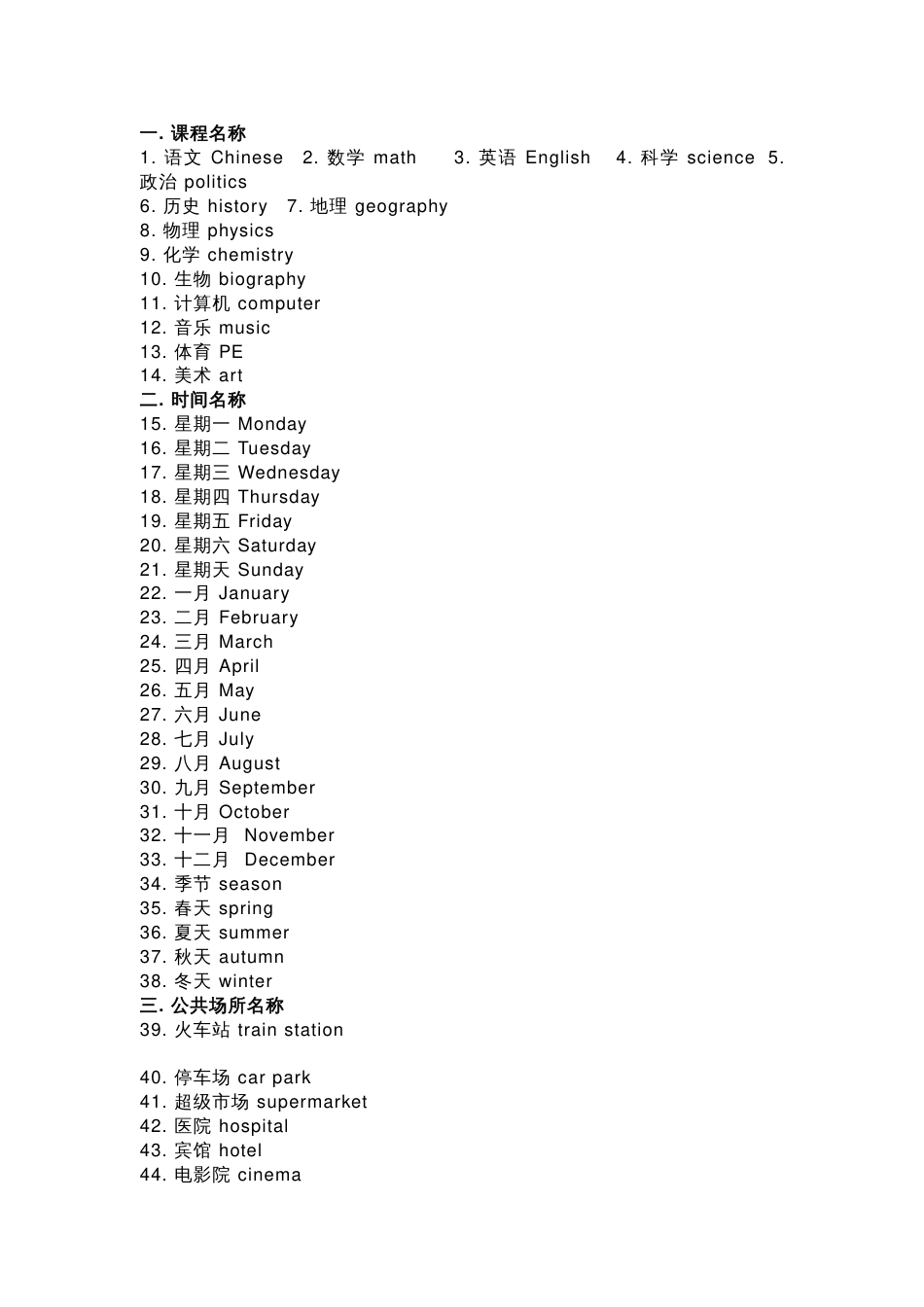 高中英语：11类196个基础名词_第1页