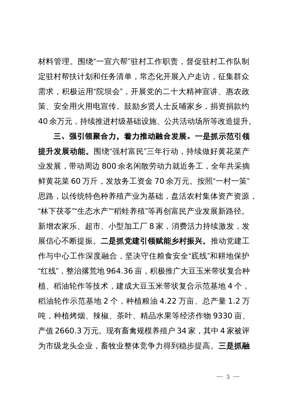 乡党委书记在2024年县党建工作经验分享会上的交流发言_第3页