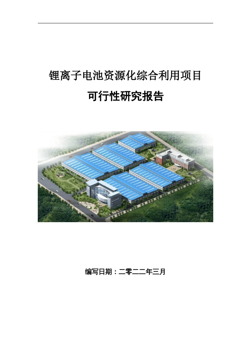 锂离子电池资源化综合利用项目可行性研究报告写作参考_第1页