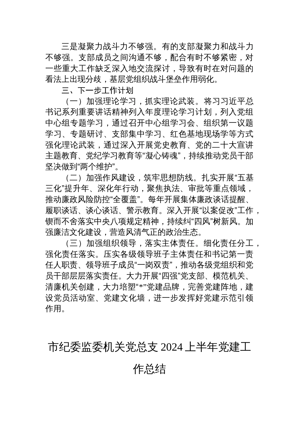2024年上半年党建工作总结及下半年工作计划八篇_第3页