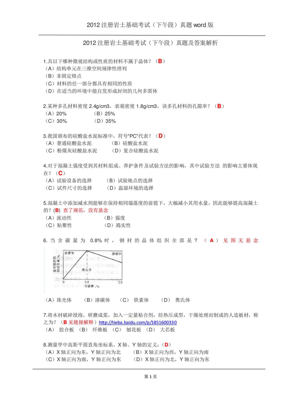 2012注册岩土基础考试(下午)真题及答案_第1页