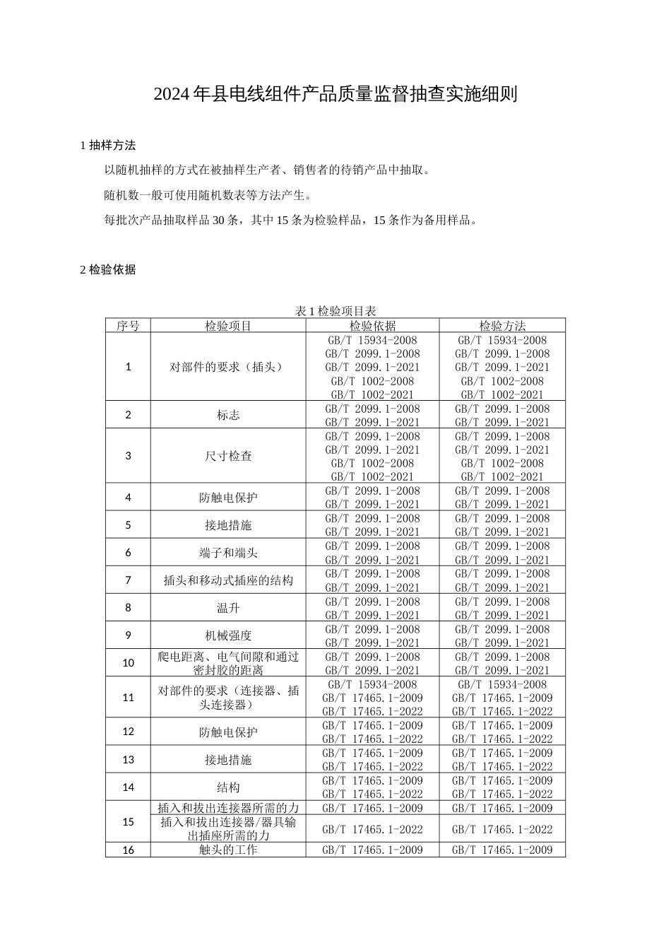 电线组件产品质量监督抽查实施细则(2024年版）_第1页