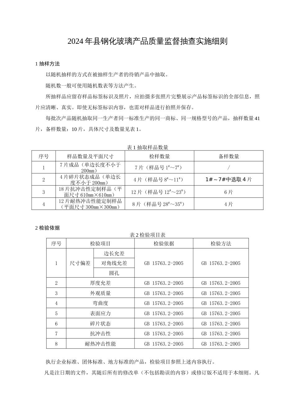 钢化玻璃产品质量监督抽查实施细则(2024年版）_第1页