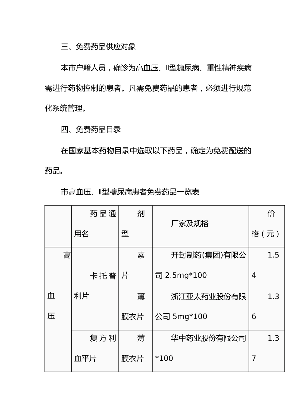 “三病”患者基本治疗药物免费配送管理办法_第2页