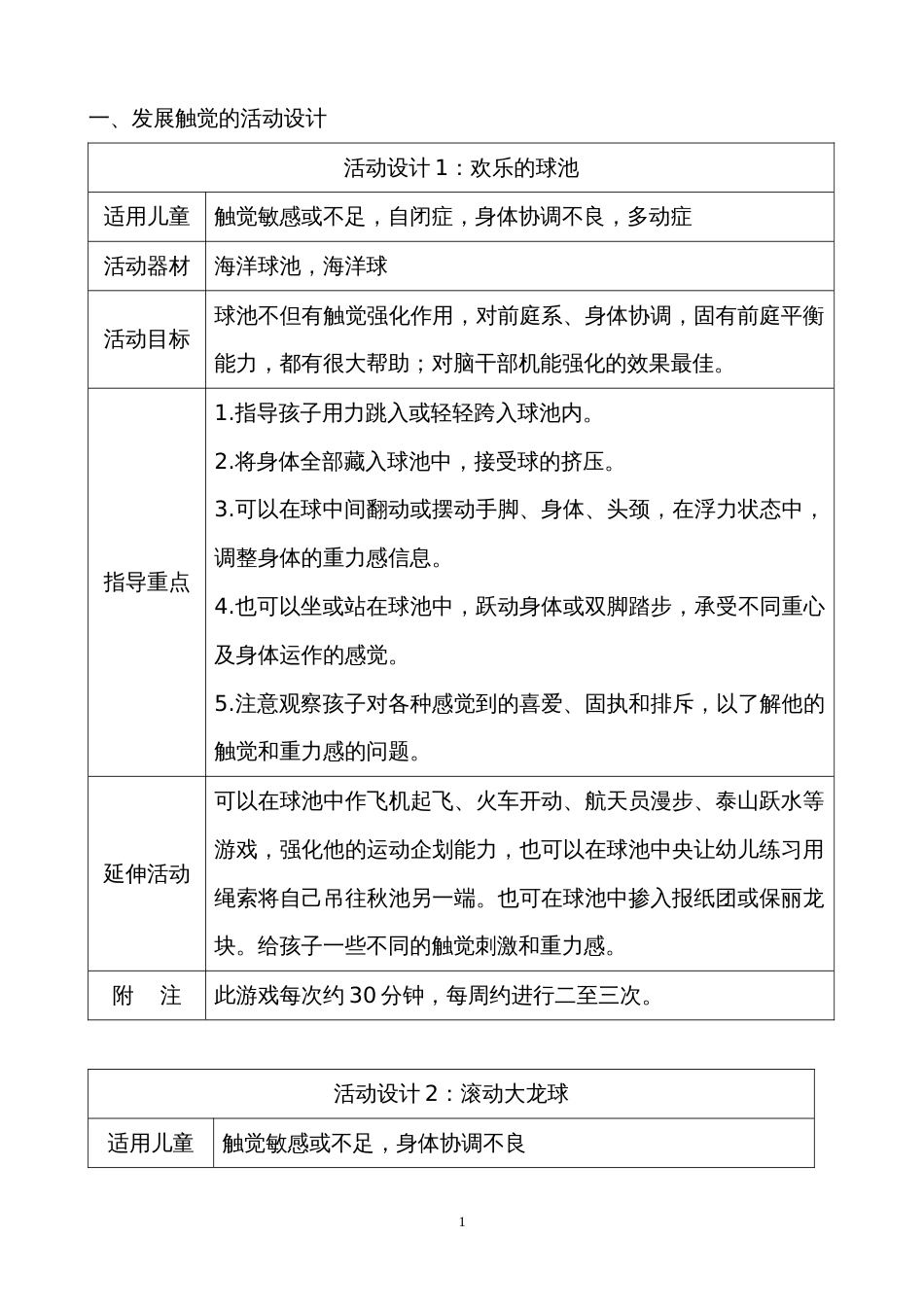 教案感觉统合器材训练游戏室(1)_第1页