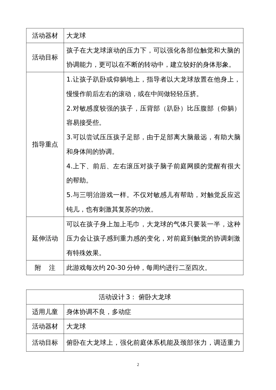 教案感觉统合器材训练游戏室(1)_第2页