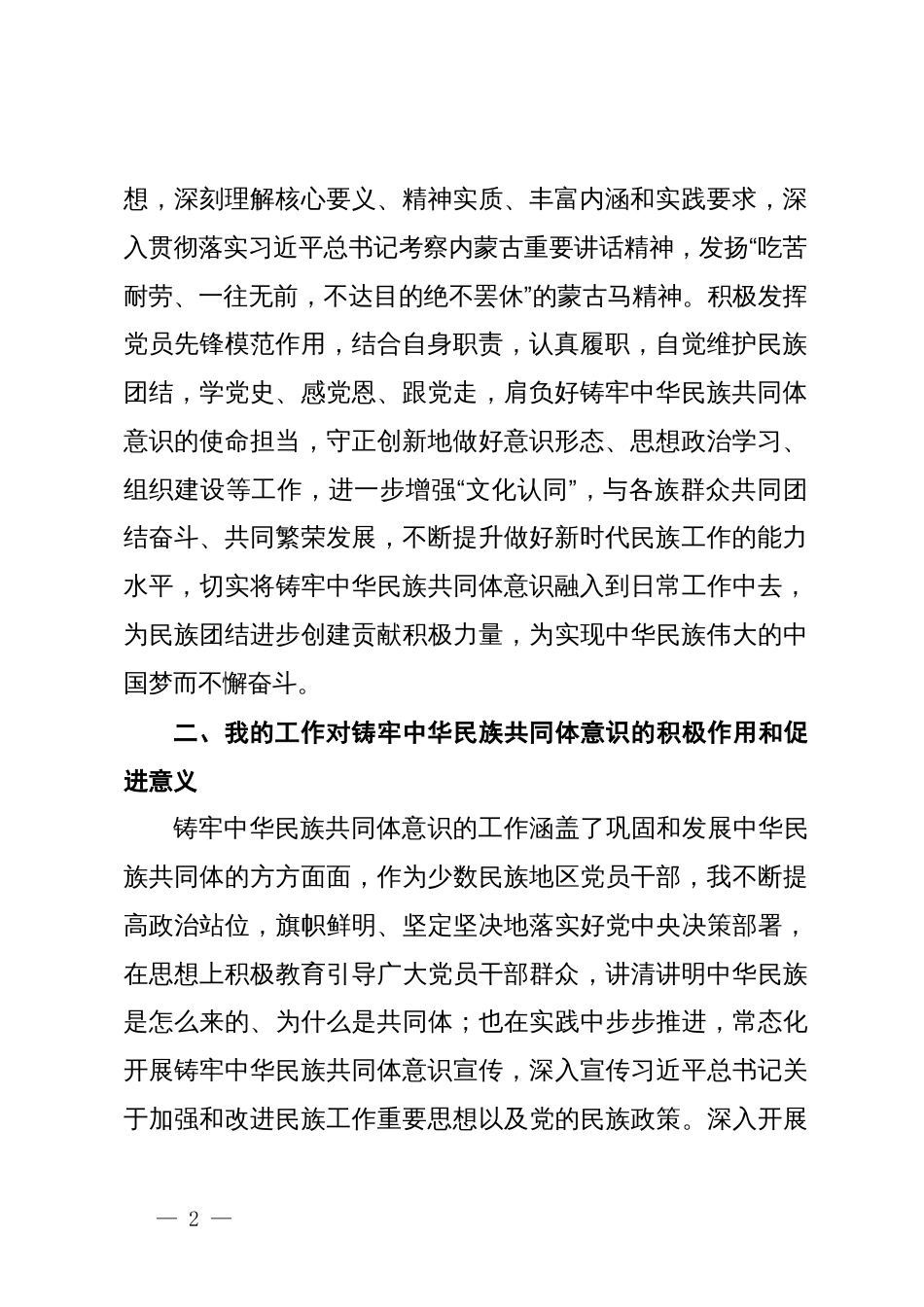 铸牢中华民族共同体意识研讨材料_第2页