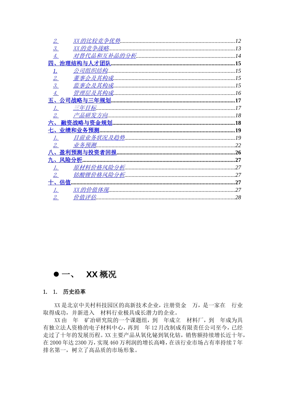 XX材料科技有限公司商业计划书_第3页