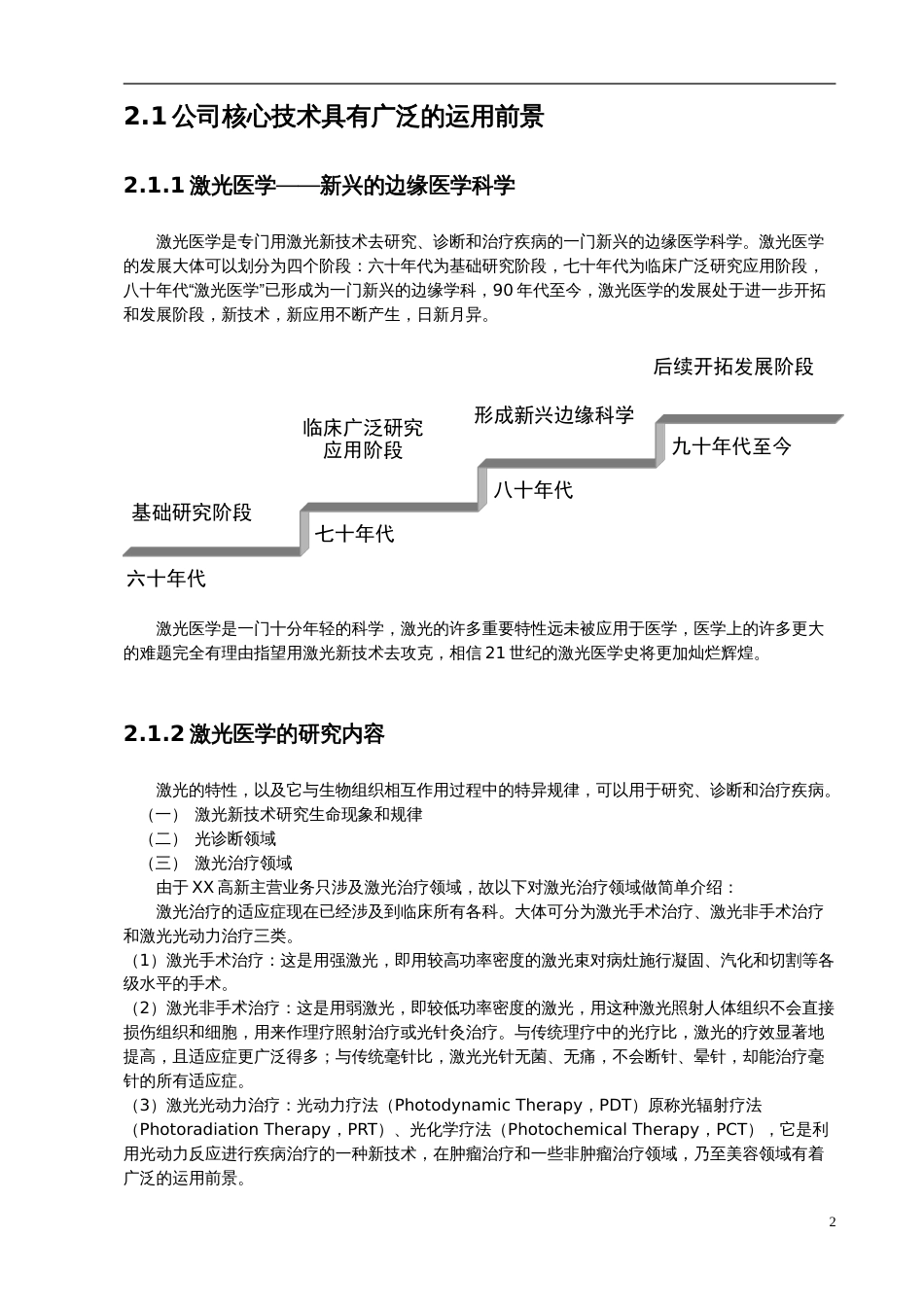 XX医疗保健用品公司激光医疗项目商业计划书_第2页