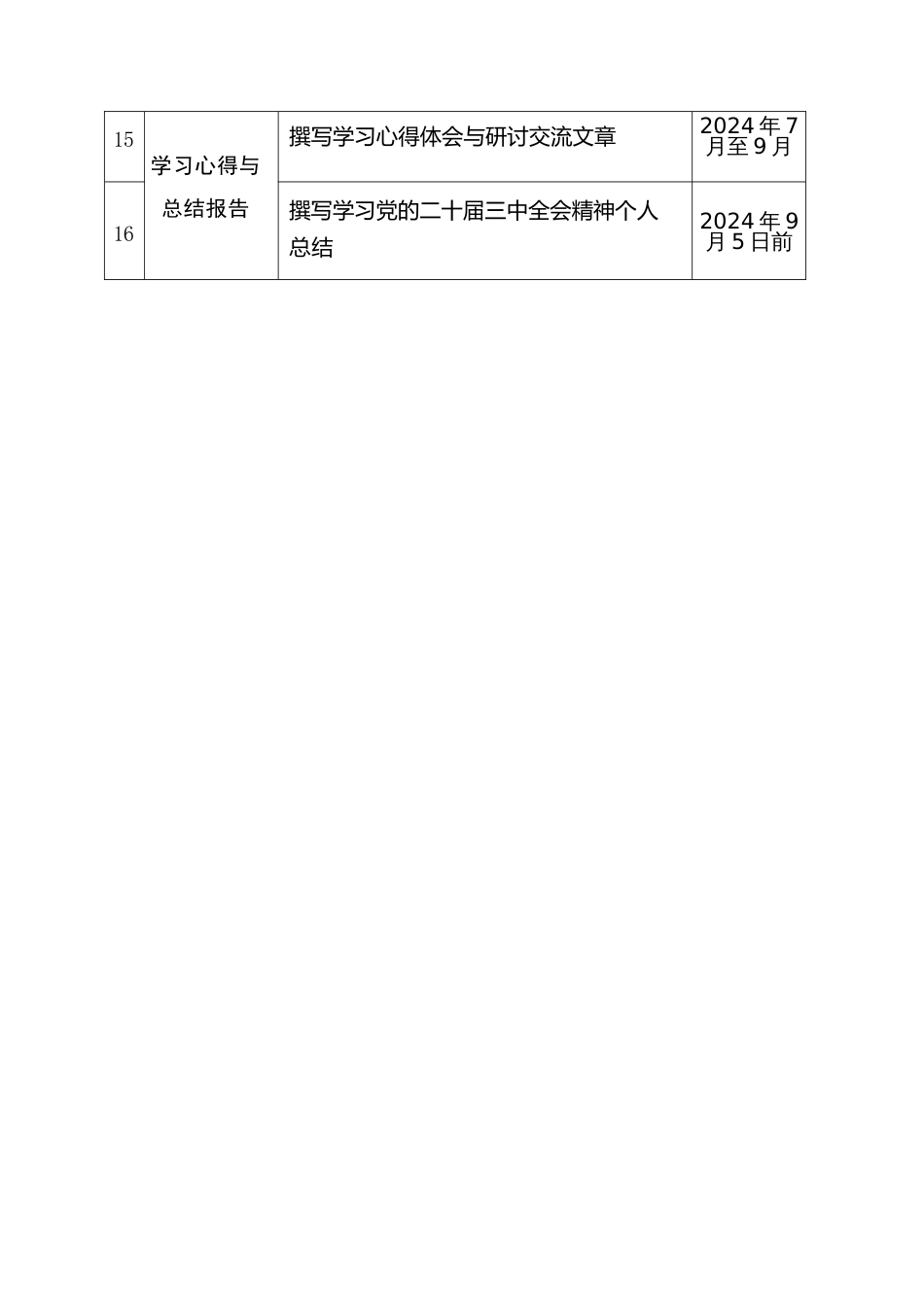 党委（党支部）学习宣传贯彻党的二十届三中全会精神计划表_第3页