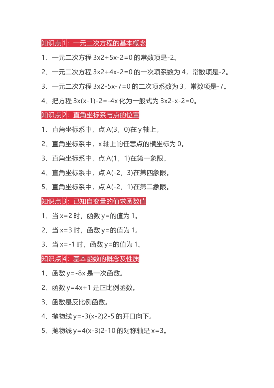 中考数学易考知识点_第1页