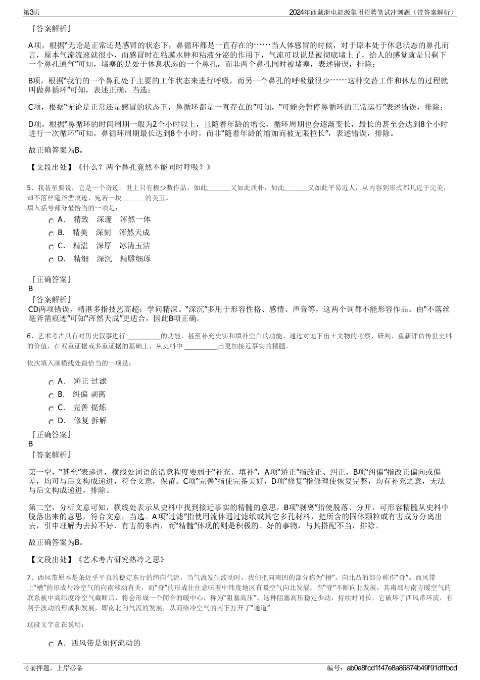 2024年西藏浙电能源集团招聘笔试冲刺题（带答案解析）_第3页