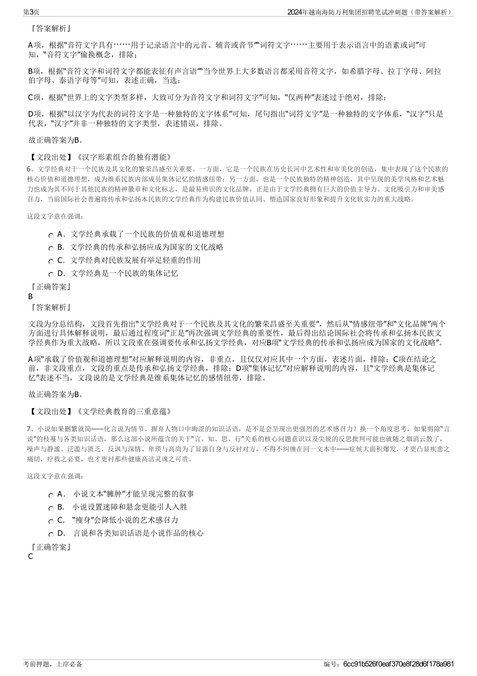 2024年越南海防万利集团招聘笔试冲刺题（带答案解析）_第3页