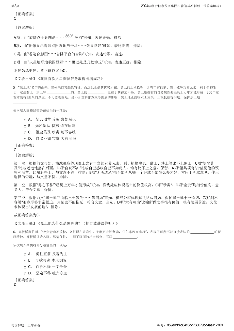 2024年临沂城市发展集团招聘笔试冲刺题（带答案解析）_第3页