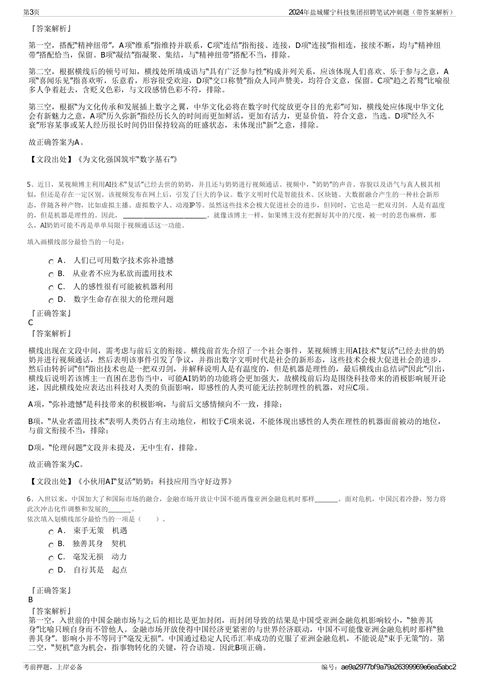 2024年盐城耀宁科技集团招聘笔试冲刺题（带答案解析）_第3页