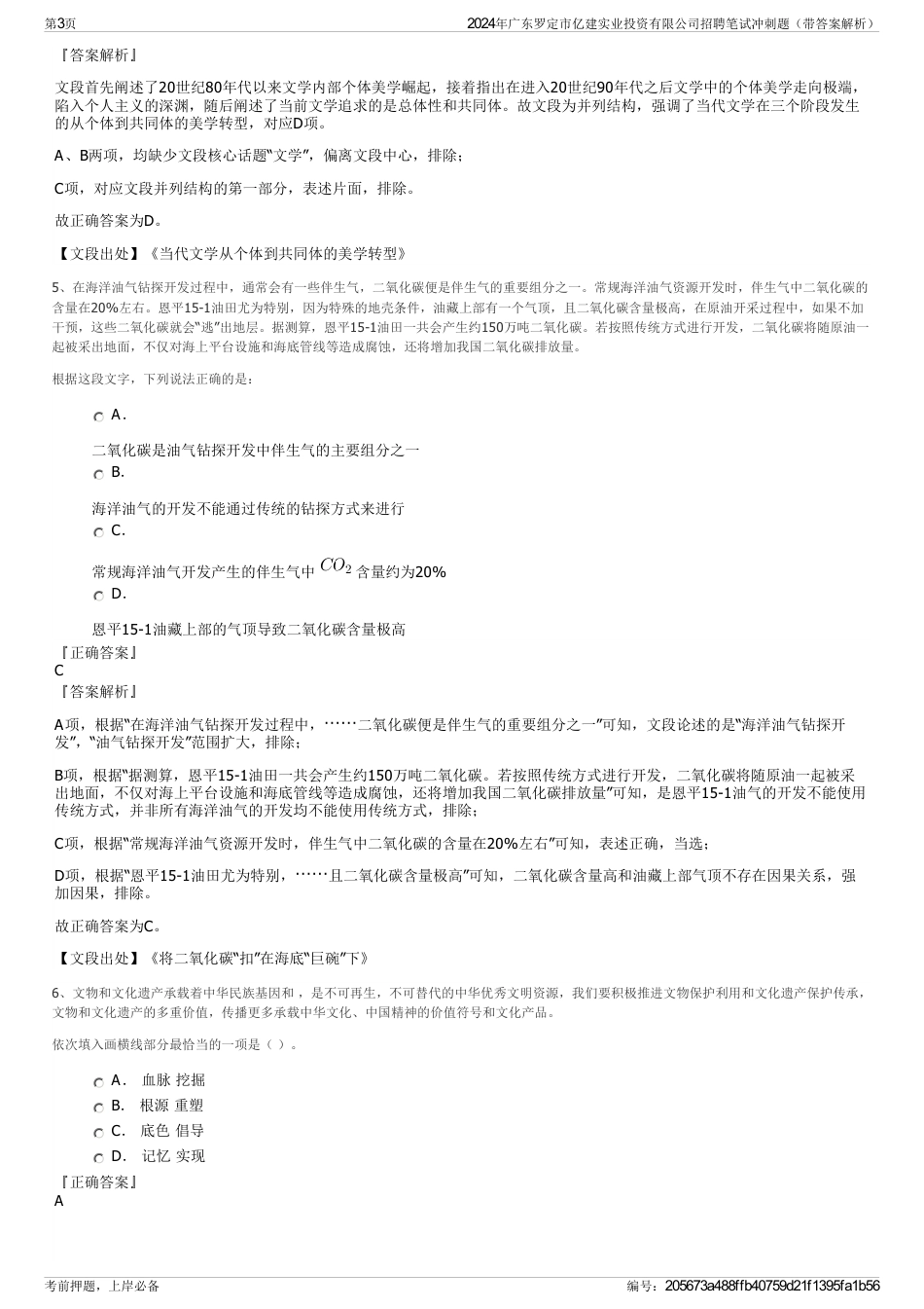 2024年广东罗定市亿建实业投资有限公司招聘笔试冲刺题（带答案解析）_第3页