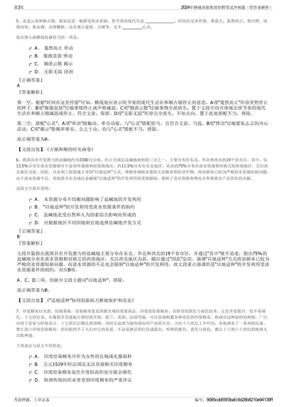 2024年聊城深能集团招聘笔试冲刺题（带答案解析）_第3页