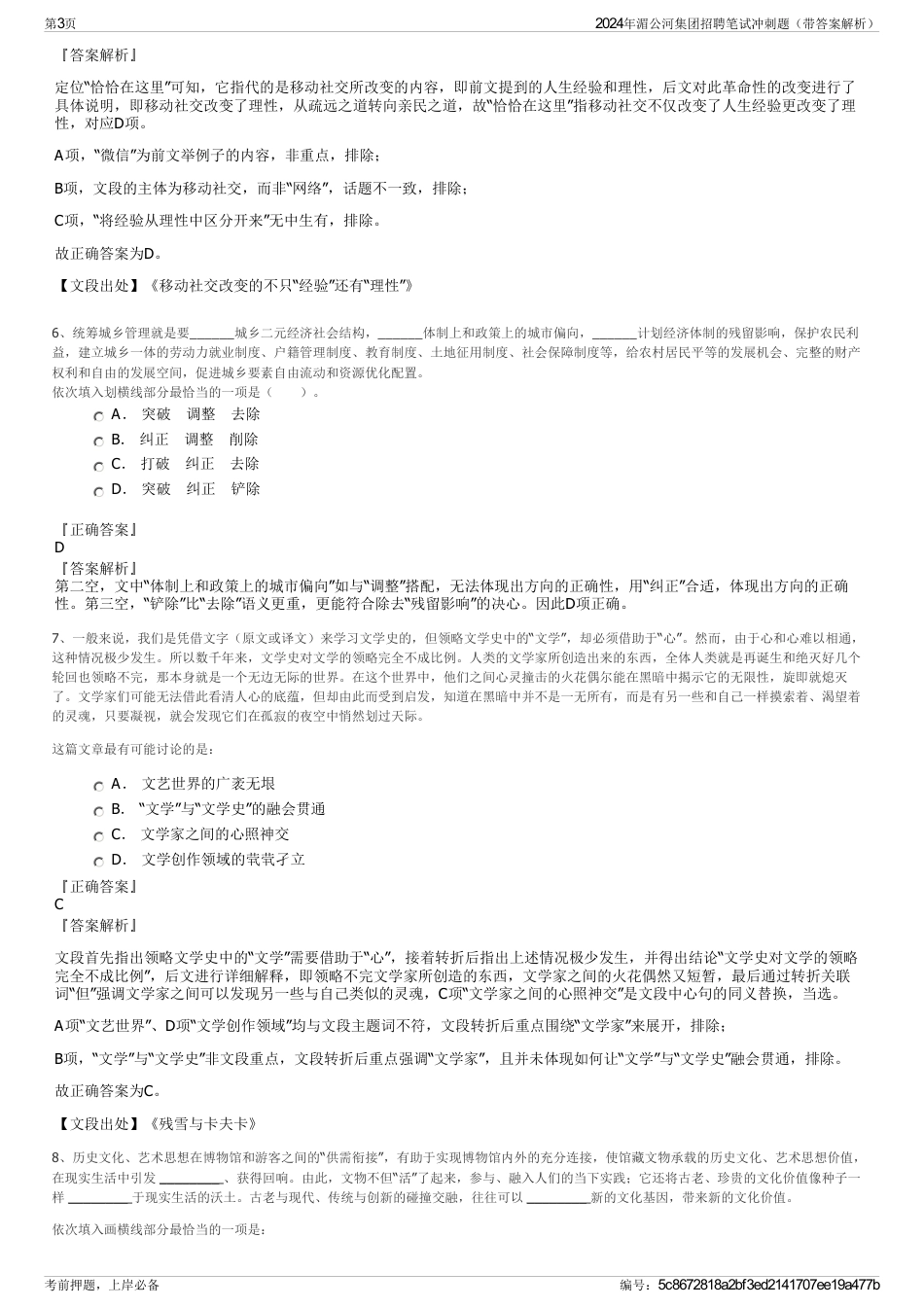 2024年湄公河集团招聘笔试冲刺题（带答案解析）_第3页