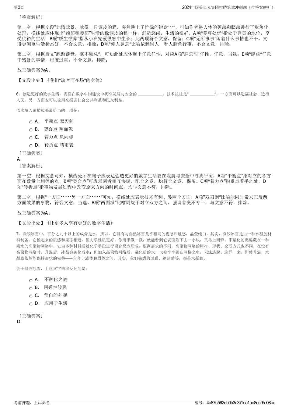 2024年国美星光集团招聘笔试冲刺题（带答案解析）_第3页