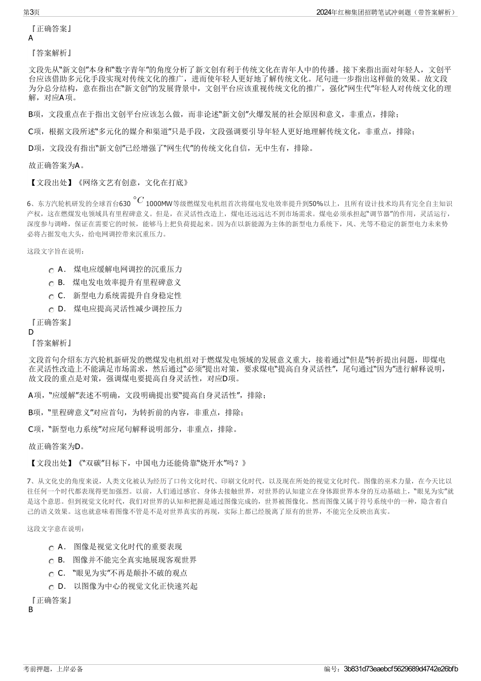 2024年红柳集团招聘笔试冲刺题（带答案解析）_第3页