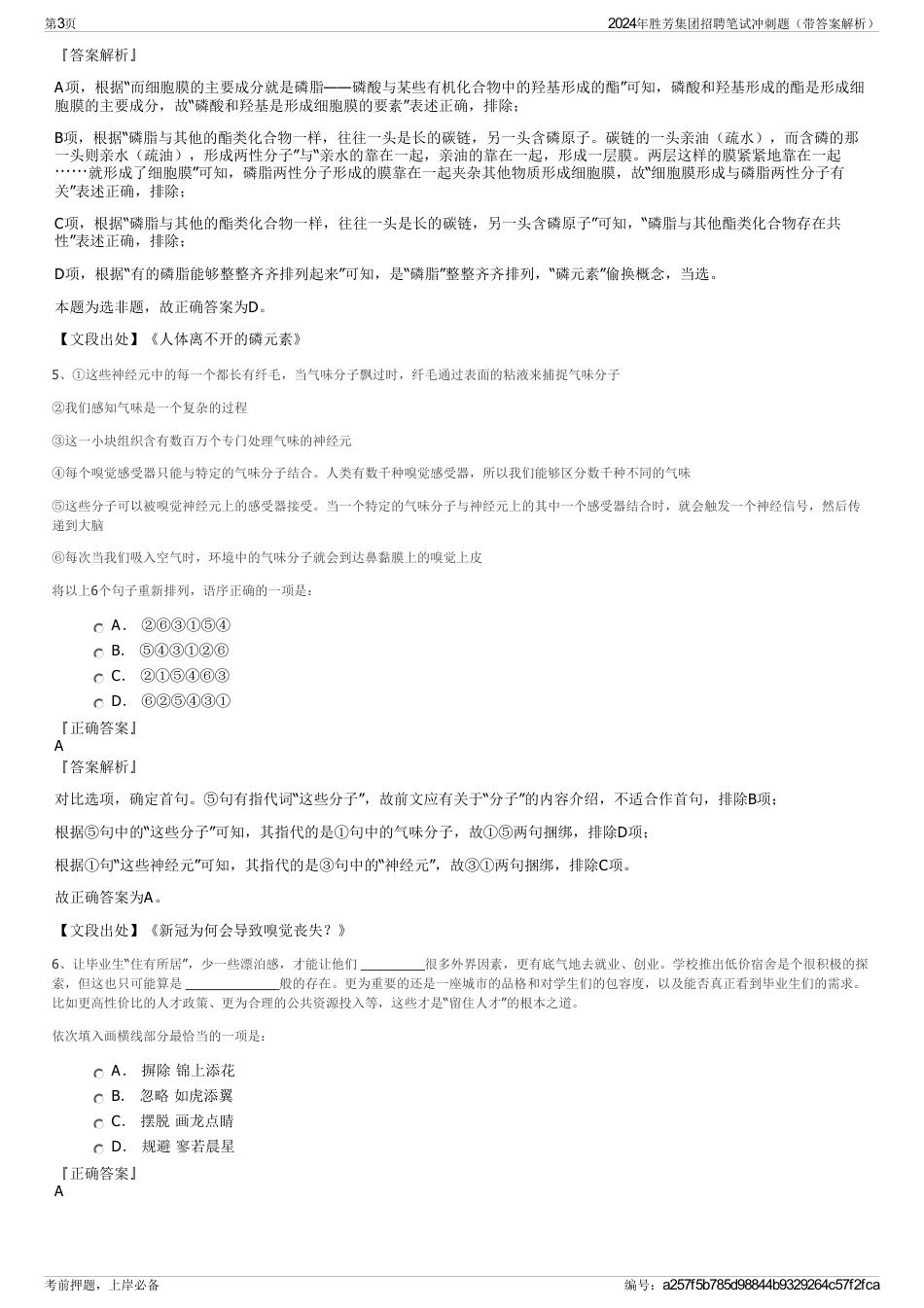 2024年胜芳集团招聘笔试冲刺题（带答案解析）_第3页