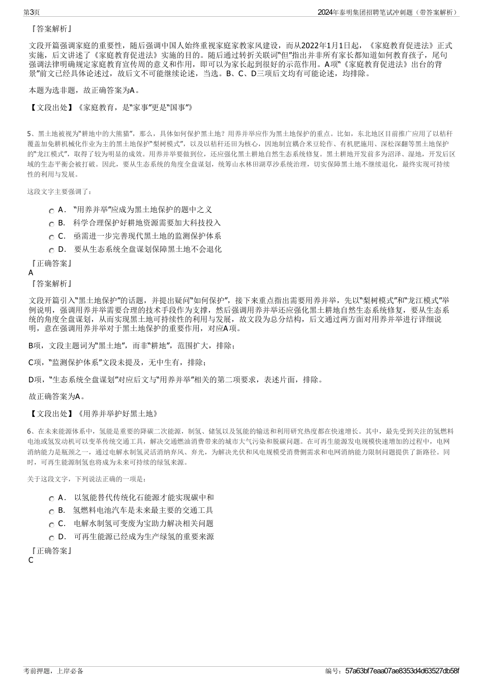 2024年泰明集团招聘笔试冲刺题（带答案解析）_第3页