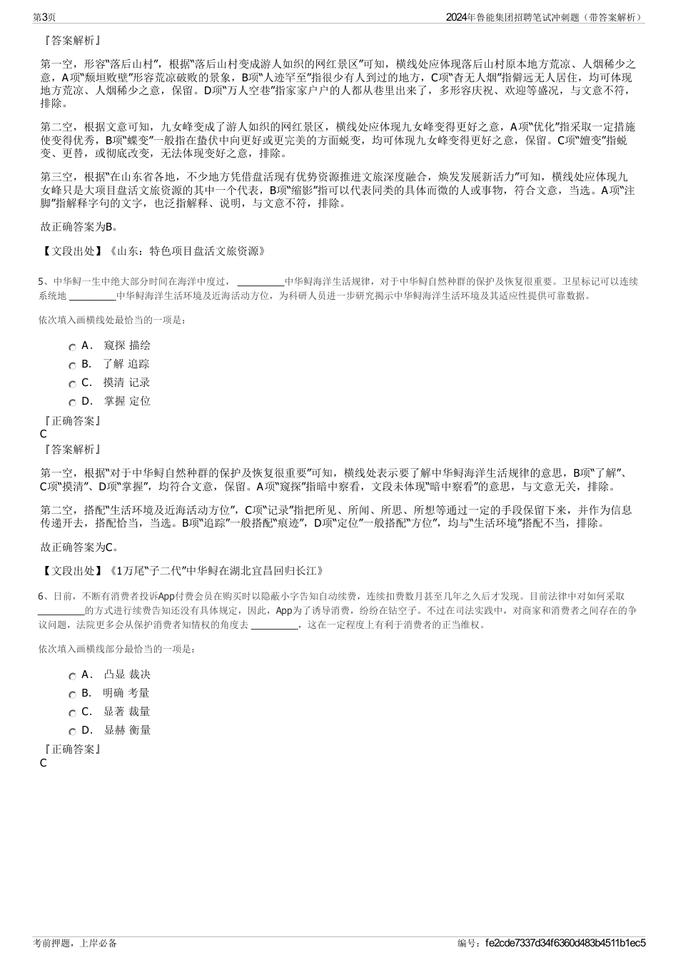 2024年鲁能集团招聘笔试冲刺题（带答案解析）_第3页