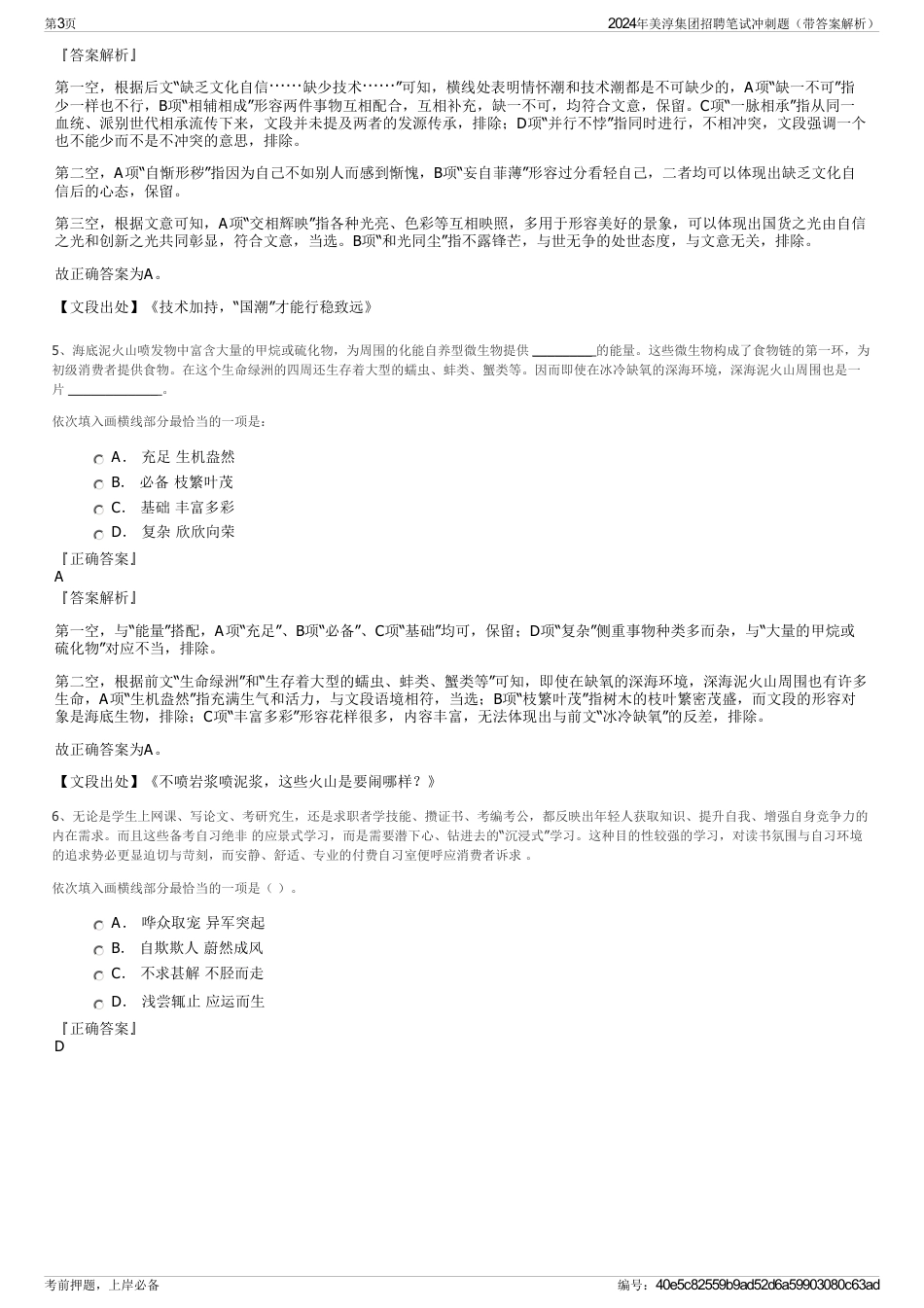 2024年美淳集团招聘笔试冲刺题（带答案解析）_第3页