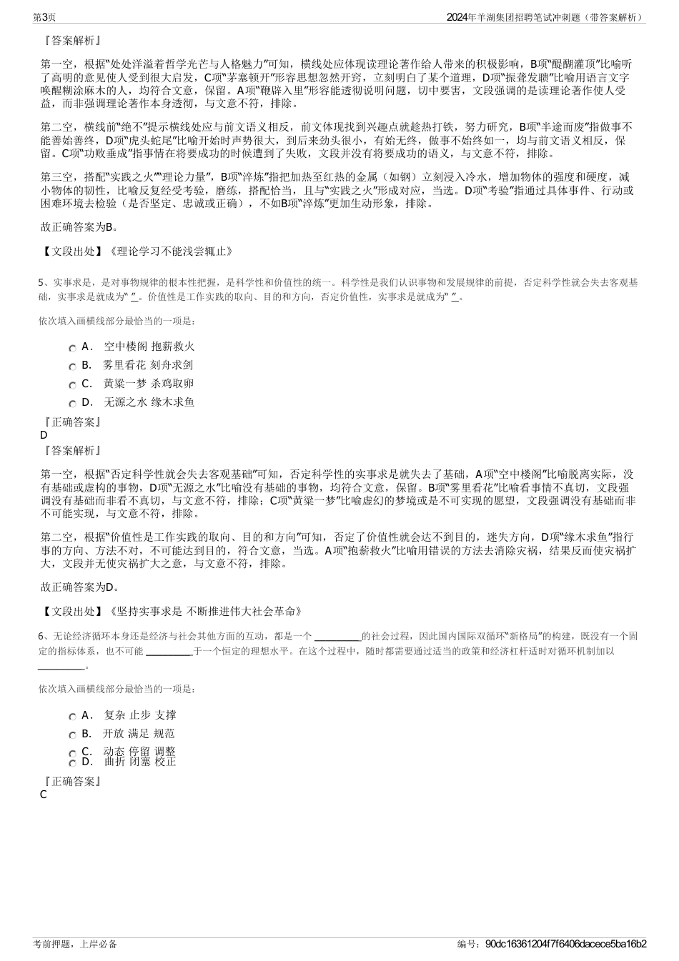 2024年羊湖集团招聘笔试冲刺题（带答案解析）_第3页