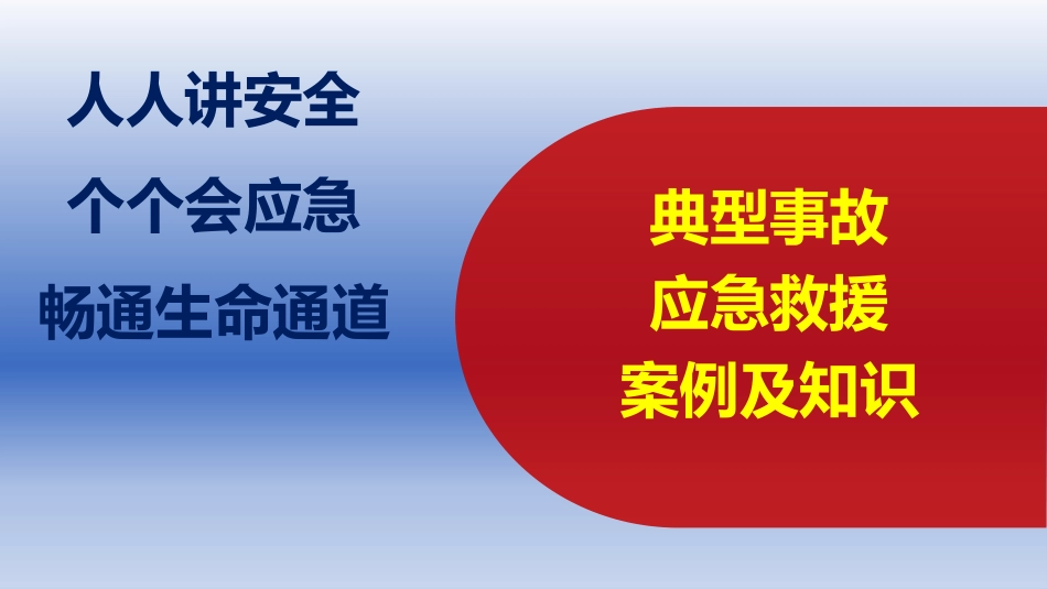 人人讲安全、个个会应急：典型事故应急救援知识及案例_第1页