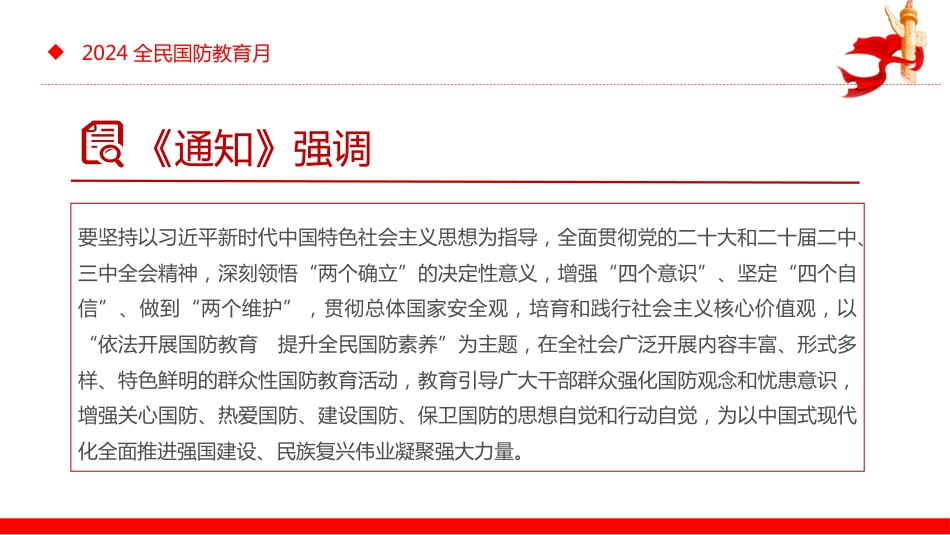 2024全民国防教育月PPT《关于组织开展2024年“全民国防教育月”活动的通知》专题课件_第3页