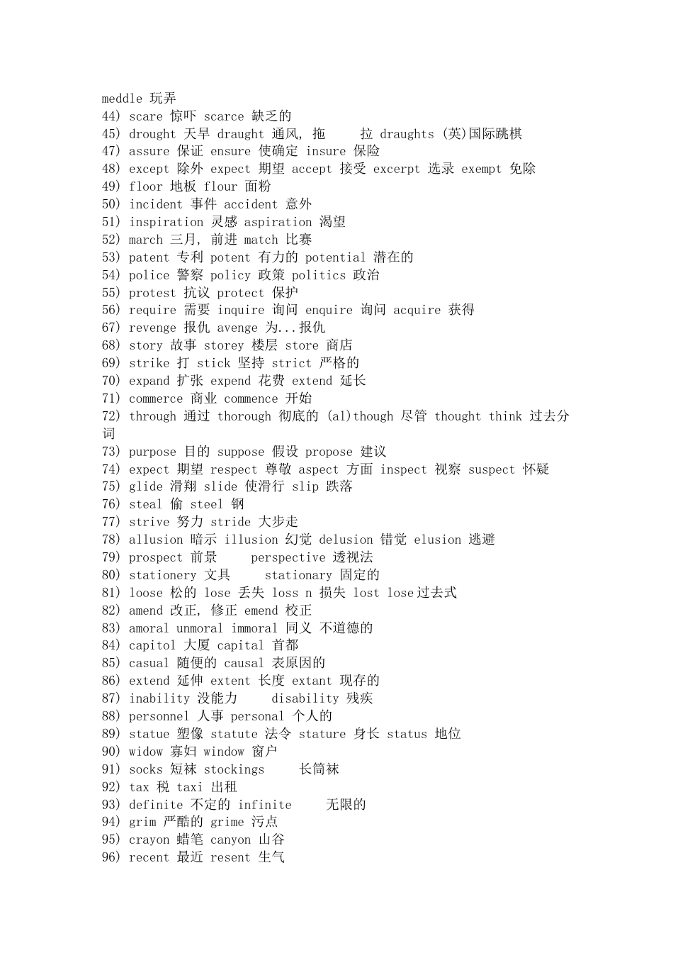 初中英语150个最容易拼错的单词_第2页