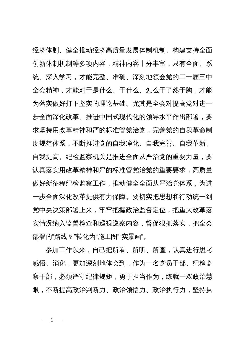 纪检监察干部党的二十届三中全会精神学习心得体会_第2页