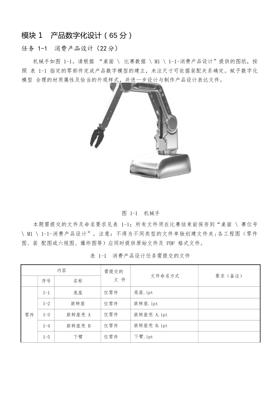 山东省职业院校技能大“产品数字化设计与开发”赛项任务书_第2页