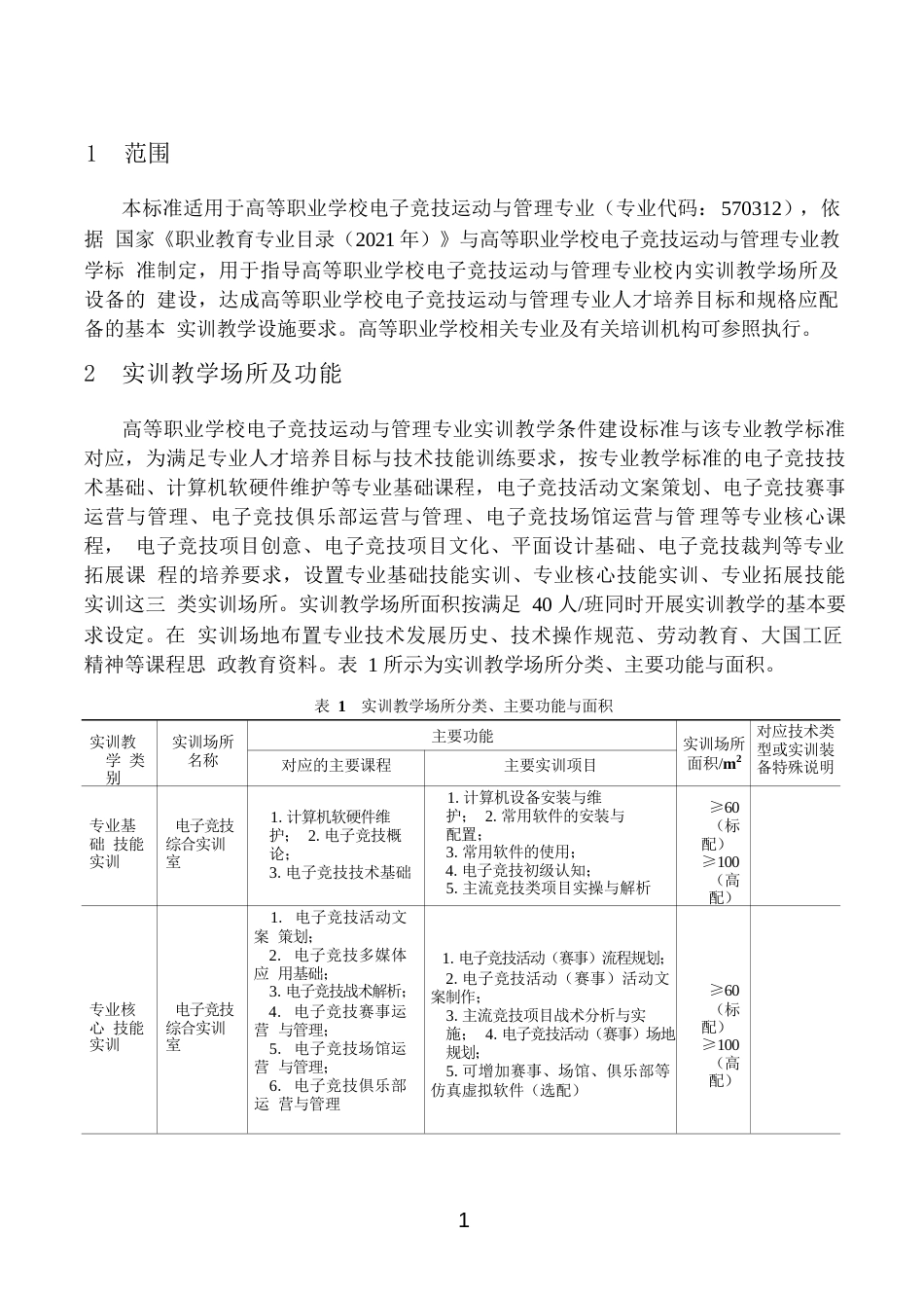 高等职业学校电子竞技运动与管理专业实训教学条件建设标准_第3页