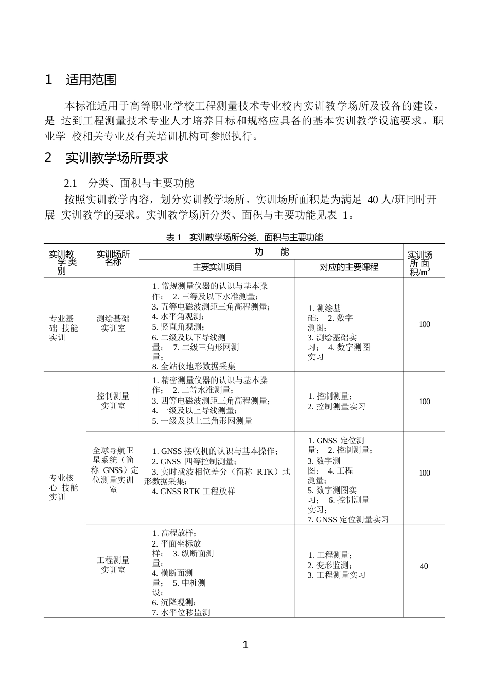 高等职业学校工程测量技术专业实训教学条件建设标准_第3页