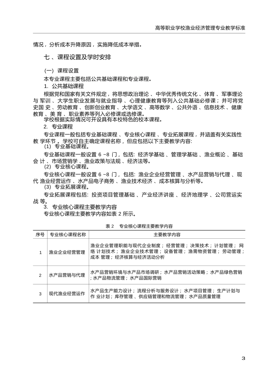 高职学校渔业经济管理专业教学标准_第3页