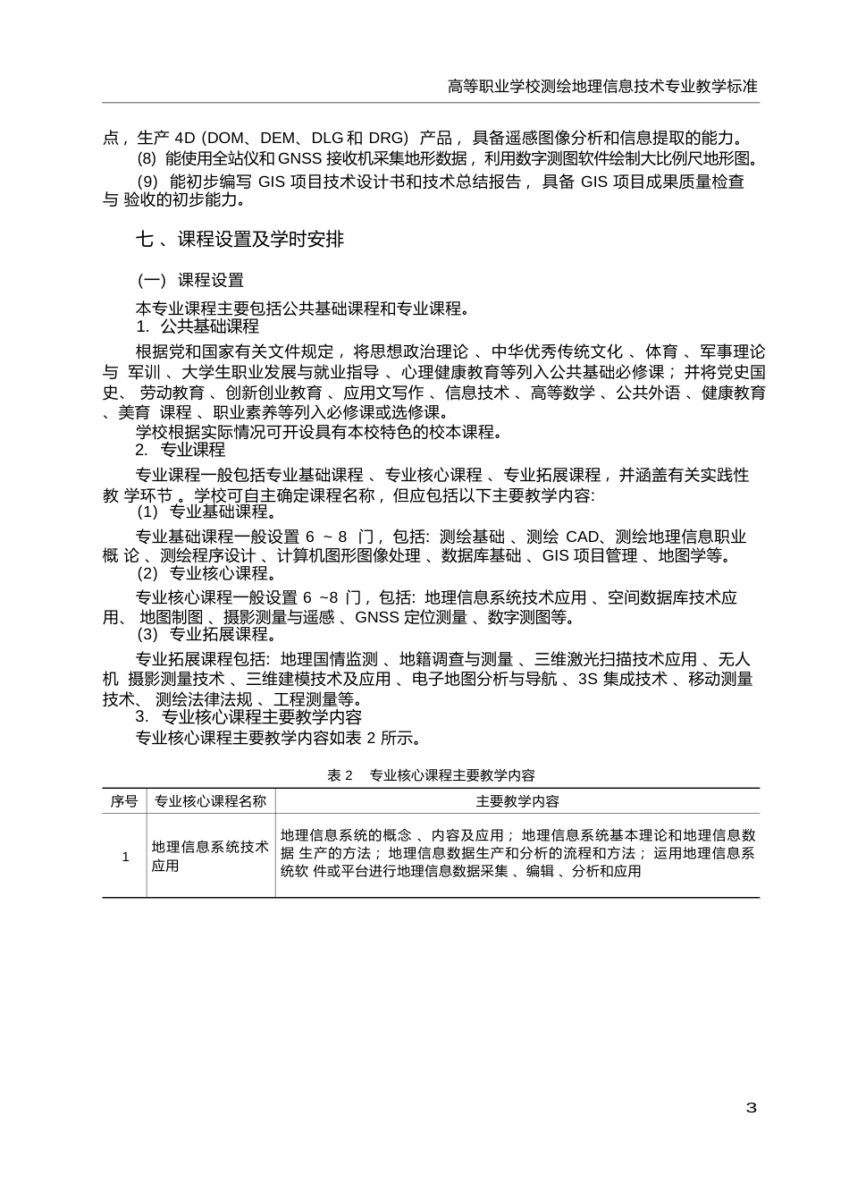 高职学校测绘地理信息技术专业教学标准_第3页