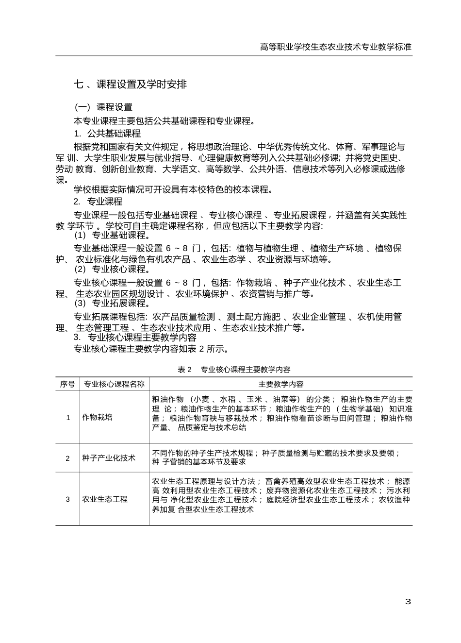 高职学校生态农业技术专业教学标准_第3页