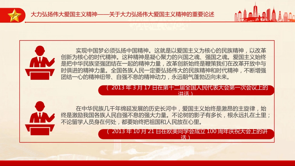 2024大力弘扬伟大爱国主义精神，把强国建设、民族复兴伟业不断推向前进PPT重要论述学习课件_第3页